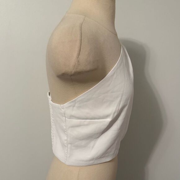 Abercrombie & Fitch White One-Shoulder Smocked Top Size Large - Picture 7 of 13